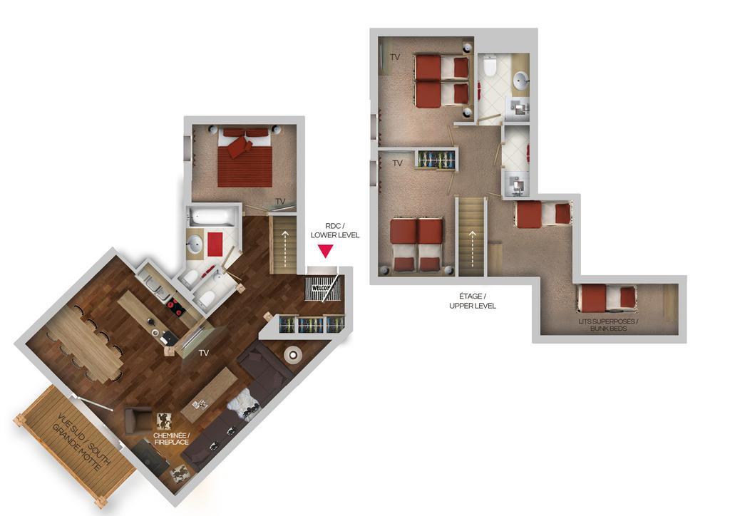 Chalets Montana Planton Tignes Rum bild